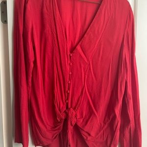 Silence and Noise V-Neck Tie Front top